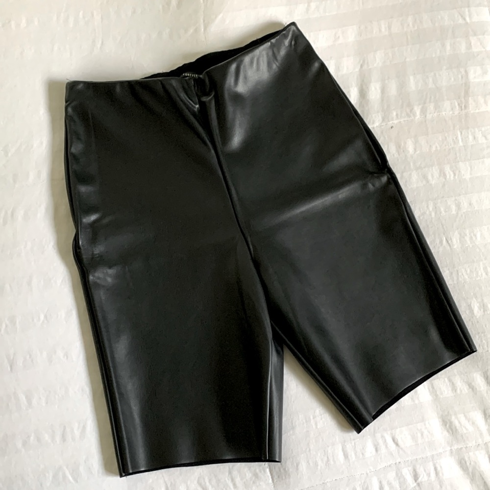 Faux leather shorts